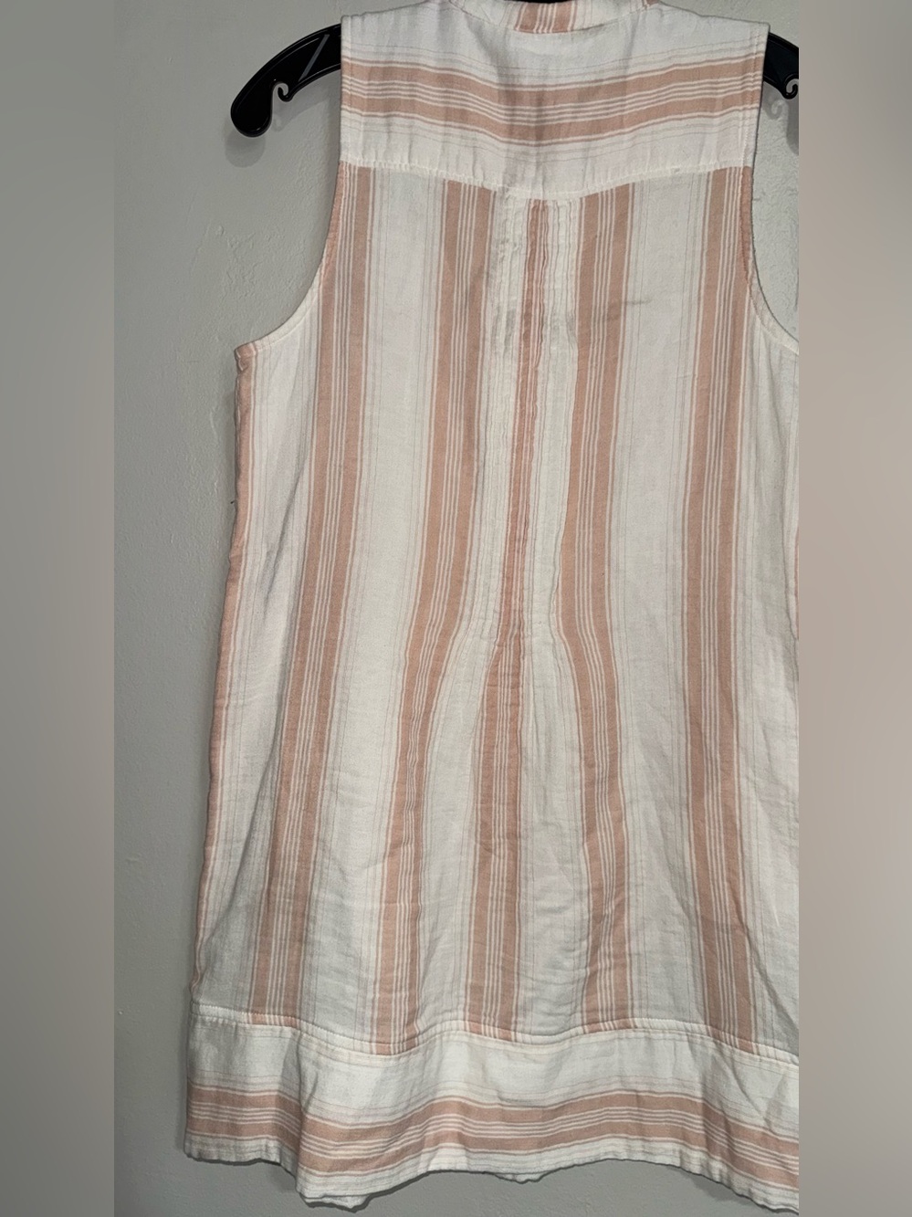 Faherty Cream and Blush Striped Sleeveless Mini Dress - Picture 5 of 14